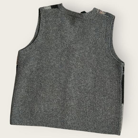 Lauren Ralph Lauren Vest Women's Sz L Equestrian Duck Hunting Knit Patchwork VTG - Picture 2 of 7